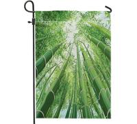 Spring Bamboo Scenic Zen Nature Plant Landscape Pattern Bandiere Resistente Alle Intemperie Bandiera Colore Vivido Bandiera Da Giardino Per Interno Esterno Decorazione 30X45Cm