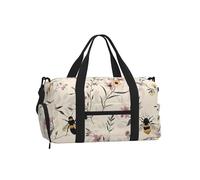 Spring Bee - Borsone da palestra per uomo e donna, con motivo floreale vintage, borsone da viaggio con scomparto per scarpe, impermeabile, per sport, per la notte, danza, yoga