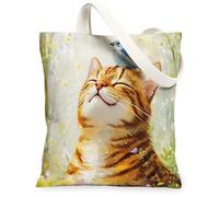 Spring Bengala Cats Tote Bag per lo shopping 13 * 15, carino Bluebird Foresta riutilizzabile borsa della spesa per donne, Pet Work Travel modello regalo Decor
