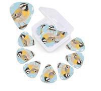 Spring Birds Blooming Flowers - Confezione da 12 plettri per chitarra, con scatola organizer, 0,46 0,71 0,96 mm, include uno spessore sottile, medio pesante, plettri astratti per chitarra elettrica