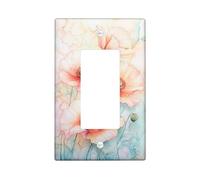 Spring Bloom - Placche di copertura per interruttore della luce, colori pastello e acquarello, fiori di papavero per decorazione da parete, piastre da parete in materiale termoplastico, dimensioni
