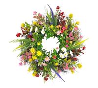 Spring Bloom Wreath, UV Resistant Flower Ring Decor, 40 45 cm Wreath with Outdoor Durability, Artificial PP Floral Craft, Natural Rustic Style Accent, Home Porch Garden Display Use