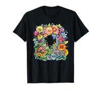 Spring Blooms - Ghirlanda da Giardino con Cornice Quadrata Maglietta