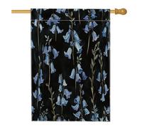 Spring Bluebell - Bandiere verticali per la casa, in lino, per cortile e cortile, 71 x 102 cm, double face, per esterni, bandiera vintage con fiori e foglie per la casa, bandiere floreali per la casa