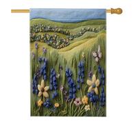 Spring Bluebell - Bandiere verticali per la casa, in lino, per cortile e cortile, 71 x 102 cm, double-face, per esterni, divertente bandiera con stampa floreale, per casa e esterni