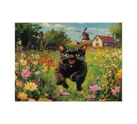 Spring Bombay - Puzzle per adulti a forma di gatto, 500 pezzi, puzzle in legno con gattini da giardino in campagna, divertente decorazione per la casa