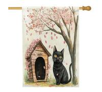 Spring Bombays Cats Front Yard Backyard House Bandiere in iuta 28 x 40 cm su entrambi i lati per esterni, divertenti bandiere floreali per casa cabina, bandiera portico per animali domestici