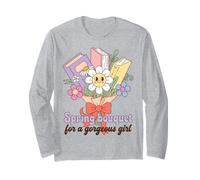 Spring Bouquet for a Gorgeous Girl Book Lover Maglia a Manica