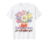 Spring Bouquet for a Gorgeous Girl Book Lover Maglietta