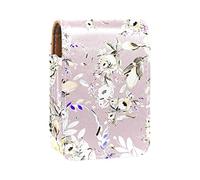 Spring Bouquet Lip Gloss Holder Rossetto Caso Portatile Makeup Bag Viaggio Rossetto Organizer Caso con Specchio Mini Rossetto Scatola di Immagazzinaggio per le Donne, Multicolore, 9.5x2x7