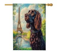 Spring Boykin Spaniel - Bandiere per casa del cane, 71 x 101 cm, double face, per esterni, torri romantiche, bandiere verticali in tela di lino, bandiera per la casa, per cortile e cortile