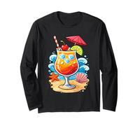 Spring Break 2026 Cool Cocktail Drink Grafico Tropical Vibes Maglia a Manica