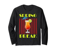 Spring Break Cool Cocktail Drink Grafico Tropical Vibes Maglia a Manica