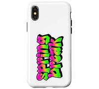 Spring Break Graffiti Verde Rosa Vacanza Viaggio Crociera Spiaggia Custodia per iPhone X/XS