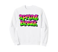 Spring Break Graffiti Verde Rosa Vacanza Viaggio Crociera Spiaggia Felpa