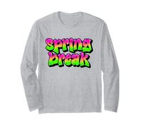Spring Break Graffiti Verde Rosa Vacanza Viaggio Crociera Spiaggia Maglia a Manica