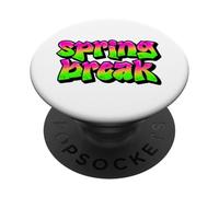 Spring Break Graffiti Verde Rosa Vacanza Viaggio Crociera Spiaggia PopSockets PopGrip Adesivo