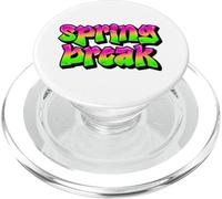 Spring Break Graffiti Verde Rosa Vacanza Viaggio Crociera Spiaggia PopSockets PopGrip per MagSafe