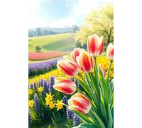 Spring Bulbs Tulips, Daffodils, and Hyacinths Blooming Together Journal: a DOT GRID notebook for self-expression