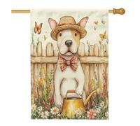 Spring Bull Terrier - Bandiere per la casa, in iuta, da cortile, per cani, 28 x 40 cm, double face, per esterni, divertenti annaffiatoio per la casa, bandiera per portico per animali domestici