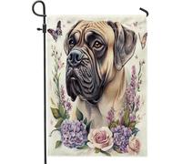 Spring Bullmastiffs Dog Novelty Flower Art Pattern Bandiera Stagionale Bandiera Da Giardino Moda Bandiere Per Soggiorno Camera Da Letto Balcone 30X45Cm