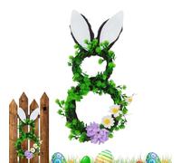 Spring Bunny Door Wreaths, Bunny Wicker Wall Decorations, Artificial Floral Wreath for Home Living Room Bedroom Kitchen Entryway Fireplace Wedding Party Family Gathering Seasonal Decoration