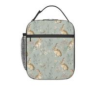 Spring Bunny Rabbit Borsa Per Il Pranzo Portatile Lunch Bag Riutilizzabile Borsa Termica Per All'Aperto Lavoro Palestra