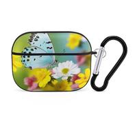 Spring Butterfly AirPods Pro Custodia con anello portachiavi in policarbonato custodia protettiva rigida per AirPods Pro di seconda generazione, per donne e uomini, facile da aprire, protezione