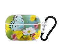 Spring Butterfly AirPods Pro Custodia con anello portachiavi in policarbonato custodia protettiva rigida per AirPods Pro di seconda generazione, per donne e uomini, facile da aprire, protezione