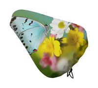 Spring Butterfly - Coprisedile per bicicletta, imbottito, extra largo, per donne e uomini, comodo, impermeabile, con coulisse, adatto per strada, montagna, esercizio, spin