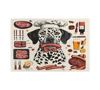Spring Catahoulas - Puzzle da 1000 pezzi con cane leopardato, per barbecue, cuccioli, chef, decorazione per la casa