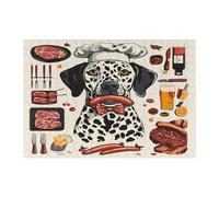 Spring Catahoulas - Puzzle da 300 pezzi con cane leopardato, per barbecue, cuccioli, chef, decorazione per la casa