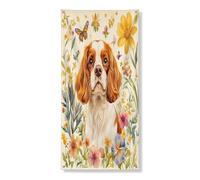 Spring Cavalier King Charles Spaniel - Striscione decorativo per porta d'ingresso, decorazione per interni ed esterni, per cani, 91 x 182 cm