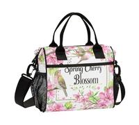 Spring Cherry Blossom Peach Lunch Bags for Men Mens Lunch Boxes con tracolla Girl School S