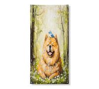 Spring Chow Chow - Copertura decorativa per porta del cane, 91 x 182 cm, graziosa porta della foresta Bluebird da appendere per porta d'ingresso, per interni ed esterni, portico per animali domestici