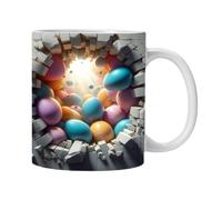 Spring Coffee Mugs - Ceramic Mugs Set | Large Tea Coffee And Hot Chocolate Cups | Flat Printed Colorful Eggs Cup | Portable Easter Day Tea Mug | Oriental Classical Fancy | Great Gift For Lovers