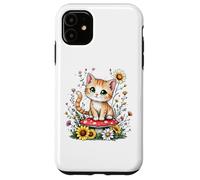 Spring Cottagecore Flowers Orange Tabby Kawaii Kitty da donna Custodia per iPhone 11