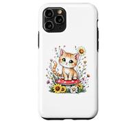 Spring Cottagecore Flowers Orange Tabby Kawaii Kitty da donna Custodia per iPhone 11 Pro
