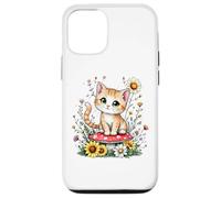 Spring Cottagecore Flowers Orange Tabby Kawaii Kitty da donna Custodia per iPhone 12/12 Pro