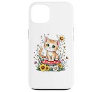 Spring Cottagecore Flowers Orange Tabby Kawaii Kitty da donna Custodia per iPhone 13