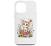 Spring Cottagecore Flowers Orange Tabby Kawaii Kitty da donna Custodia per iPhone 13 Pro Max
