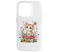 Spring Cottagecore Flowers Orange Tabby Kawaii Kitty da donna Custodia per iPhone 14 Pro