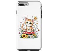 Spring Cottagecore Flowers Orange Tabby Kawaii Kitty da donna Custodia per iPhone 7 Plus/8 Plus