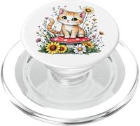 Spring Cottagecore Flowers Orange Tabby Kawaii Kitty da donna PopSockets PopGrip per MagSafe
