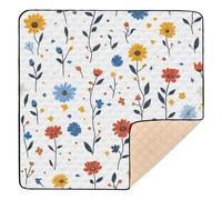Spring Cute Floral Colorful Rustic6 - Tappetino antiscivolo per bambini, per palestra e attività da pavimento, 1 pezzo, per bambini, 127 x 127 cm