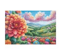 Spring Dahlia Flower Sea Puzzle 1000 Pezzi Giochi Da Tavolo Per Serate Divertimento in Gruppo Rilassamento E Convivialità Regalo Per Amici 1000 PCS