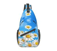 Spring Daisy Flowers Fire Nude Woman Flame Borsa a tracolla da uomo Borsa a tracolla sul petto, leggera, per escursioni e viaggi