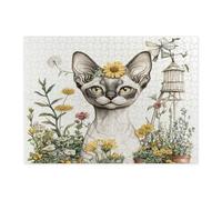 Spring Devon Rex - Puzzle per adulti, 500 pezzi, puzzle in legno stampato con gattini di fattoria, decorazioni per la casa