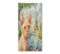 Spring Devon Rexs - Striscione decorativo per porta con gatti, torri romantiche per porta d'ingresso, decorazione di sfondo, per interni ed esterni, per animali domestici, 91 x 182 cm