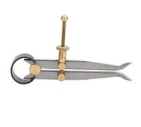 Spring Divider | Heat Quenched Carbon Steel & Brass Construction | Flat Leg Caliper for Mechanical Scribing/Leather Making | 100mm 150mm 200mm Sizes (100MM)